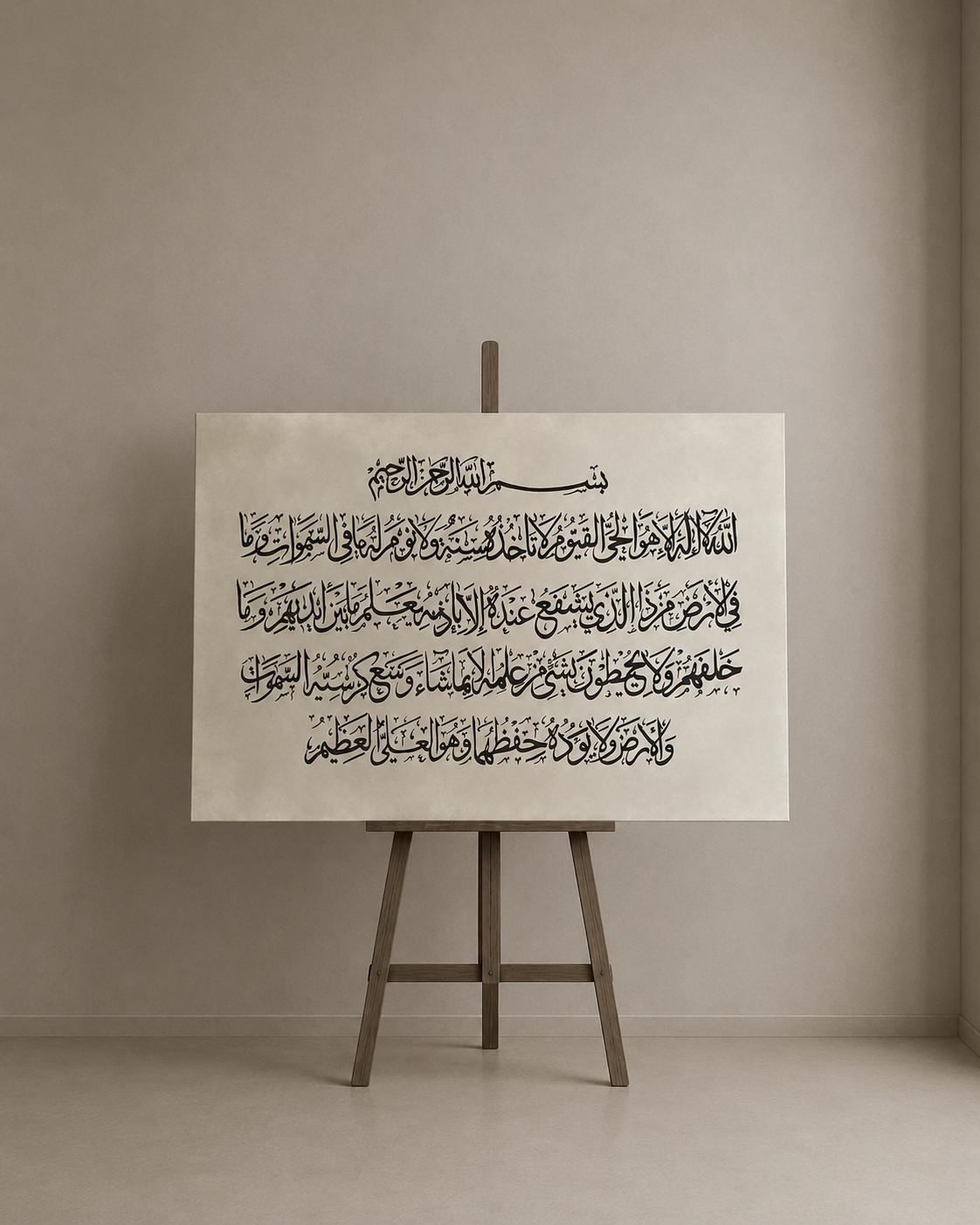 Ayat al-Kursi – Hand-Painted Arabic Calligraphy Acrylic on Canvas